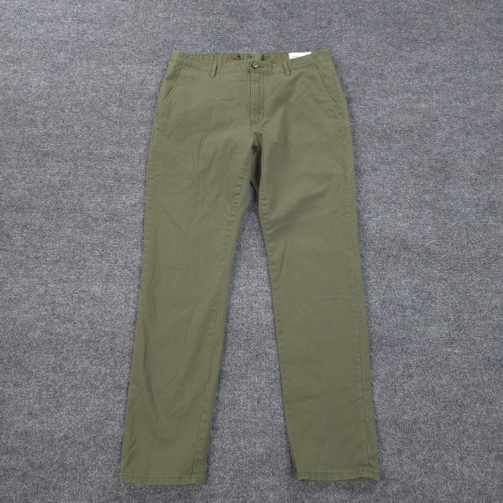 Mott‎ & Bow Pants Mens 33x32 Green Charlie Stretch Twill Chino Casual Preppy